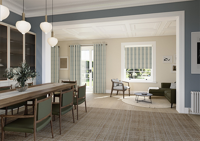 Land & Shore Fintra Stripe (Blackout), Teal - Roller Blind - Image 7